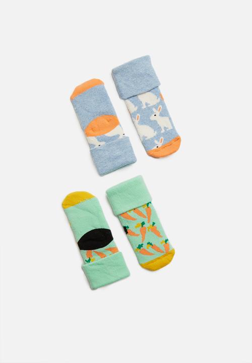Happy Socks - 2-pack bunny terry socks - multi