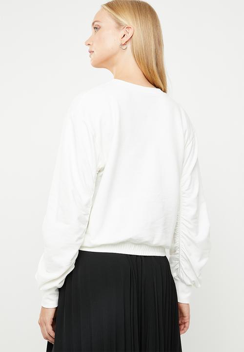 Superbalist - Rouched sleeve sweat - cream