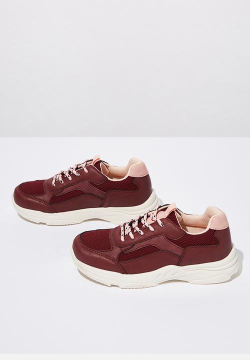 Cotton On - Marley trainer - burgundy