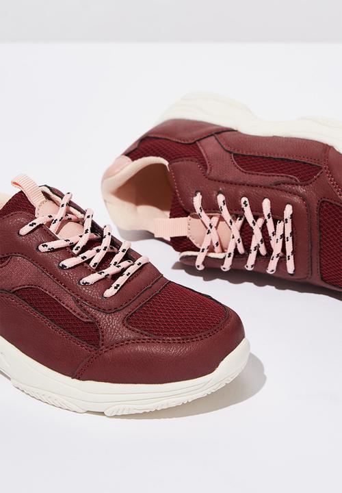 Cotton On - Marley trainer - burgundy