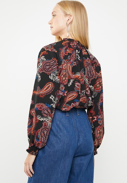 Superbalist - Elasticated hi neck blouse - multi