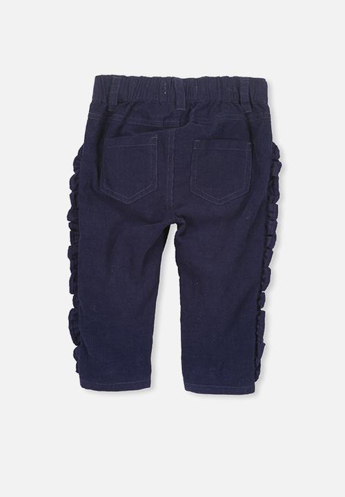 Cotton On - Eve ruffle cord pant - navy