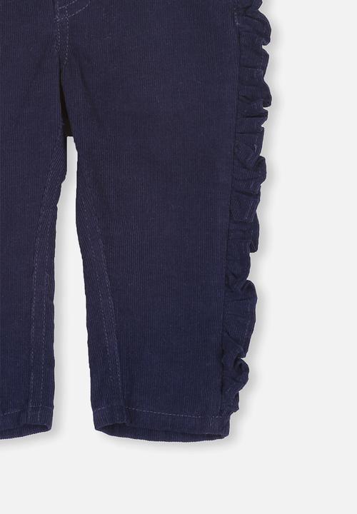 Cotton On - Eve ruffle cord pant - navy