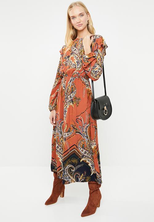 Superbalist - Peasant dress with ruffle - multi