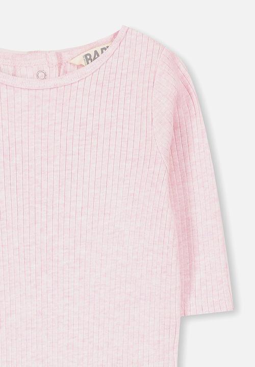 Cotton On - The rib snap romper - pink