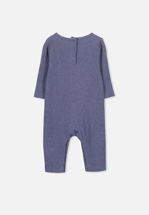 Cotton On - The rib snap romper - navy