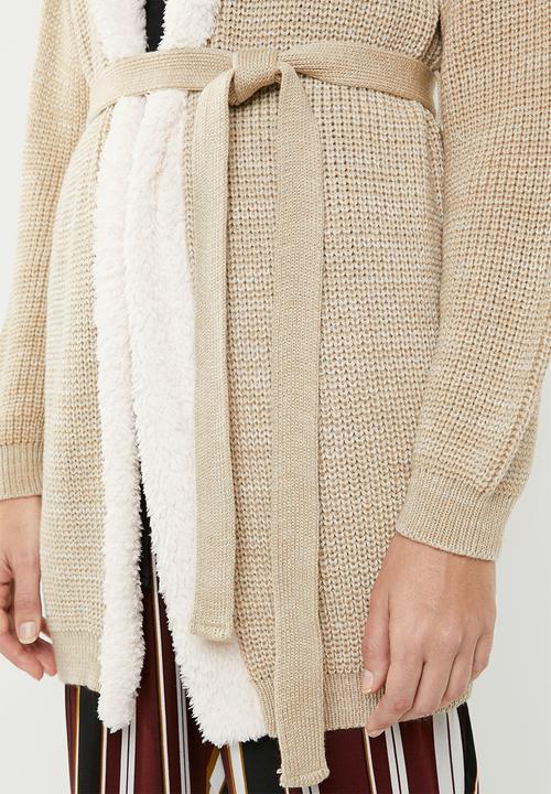 Superbalist - Knit robe with soft collar - neutral