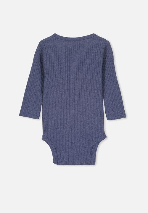 Cotton On - Long sleeve button bubbysuit - navy