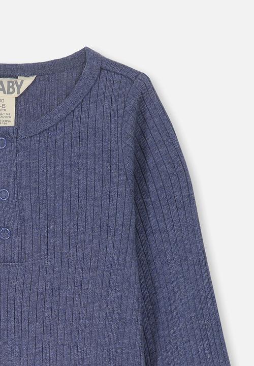 Cotton On - Long sleeve button bubbysuit - navy