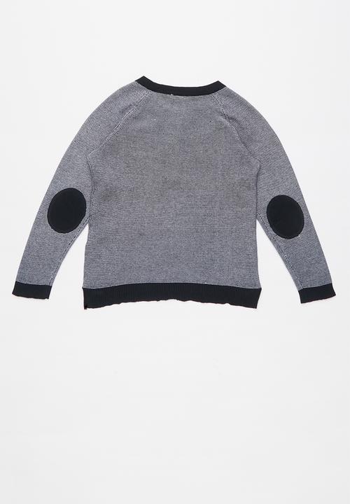 Name It - Tabon ls knit top - white & navy 