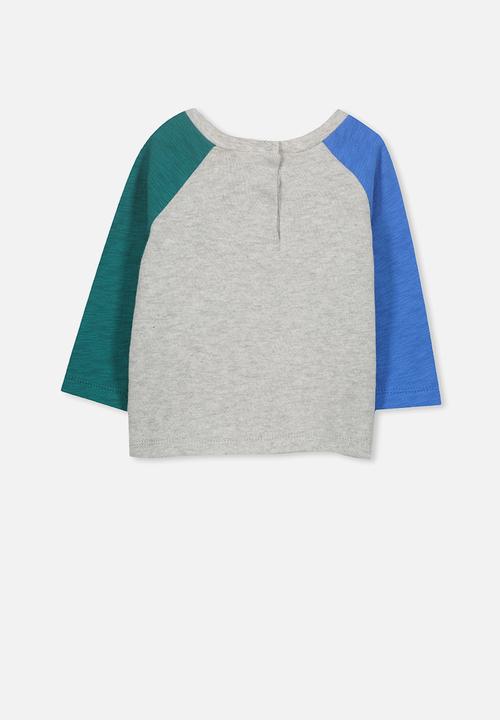 Cotton On - Roy raglan long sleeve bubbysuit - multi
