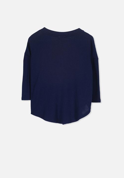 Cotton On - Bexley button through top - navy