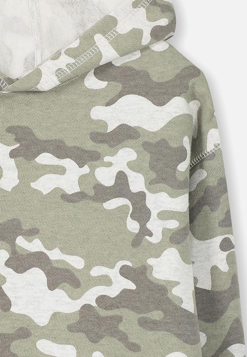 Cotton On - Viola long sleeve hood dress - green & grey