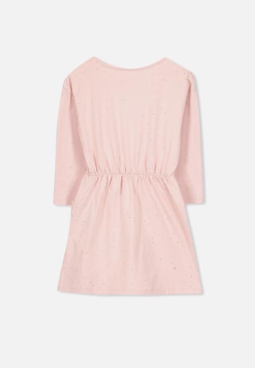 Cotton On - Mara long sleeve dress - pink