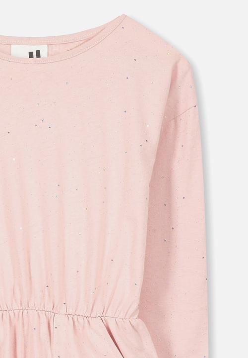 Cotton On - Mara long sleeve dress - pink