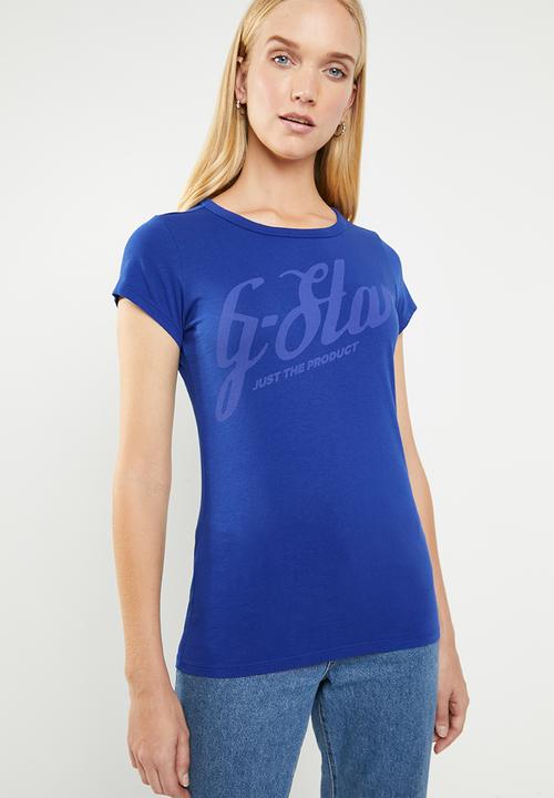 G-STAR - Graphic 26 slim compact jersey tee - blue