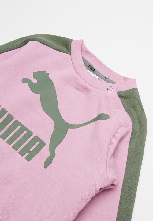 PUMA - Minime prime t7 crew jogger - khaki & pink