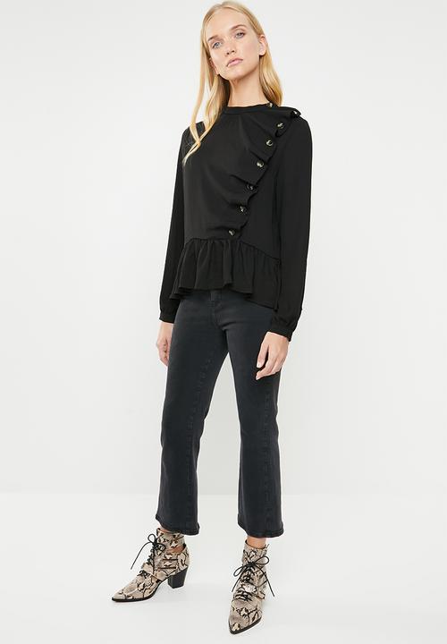 Vero Moda - Jenny ruffle top - black