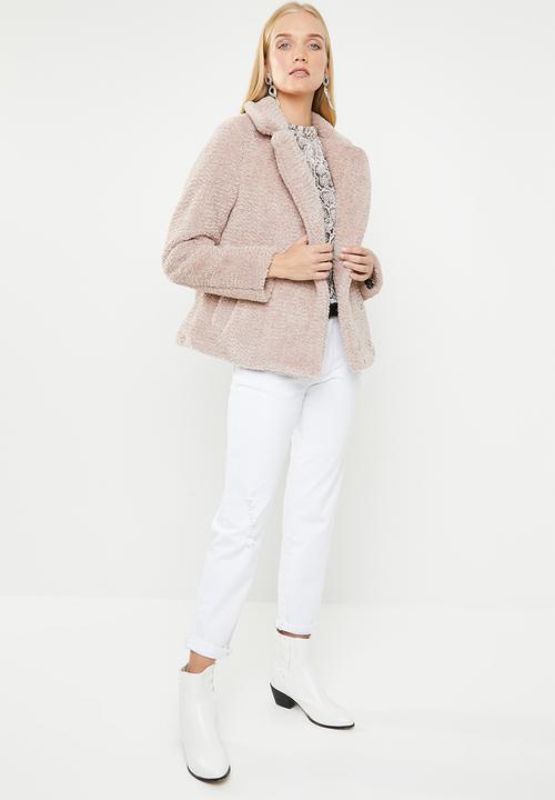 Vero Moda - Lala short faux fur jacket - pink