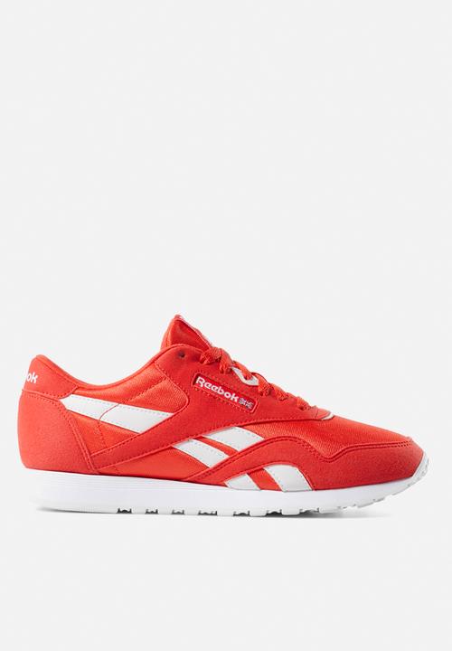red white reebok classics