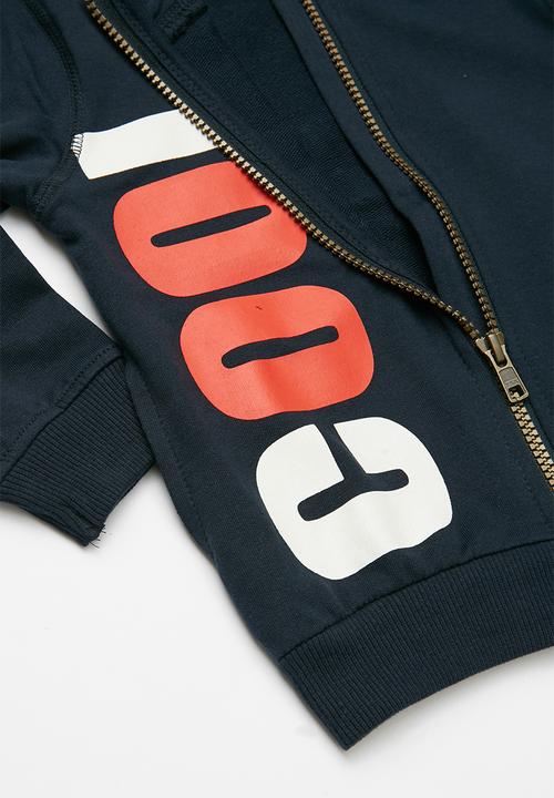 Name It - Bakko cool print hoodie sweat - navy 
