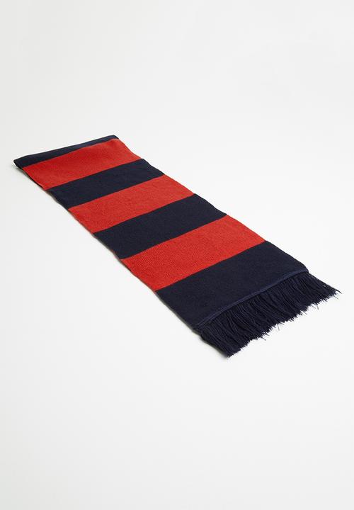 Superbalist - Broad stripe scarf - red & navy