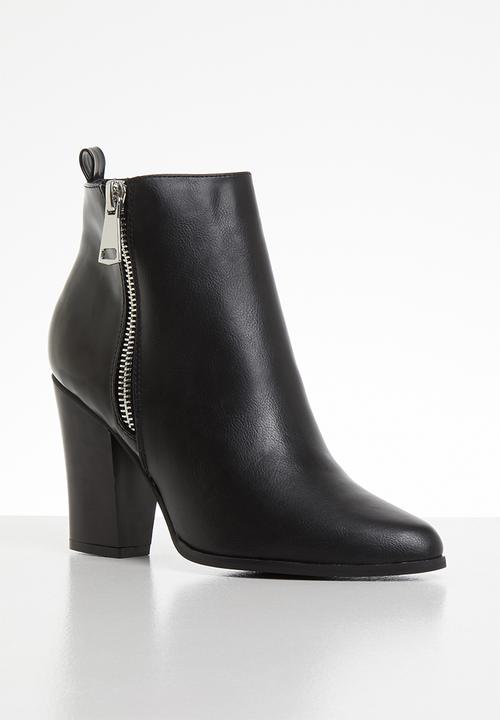 ONLY - Zip heeled bootie - black