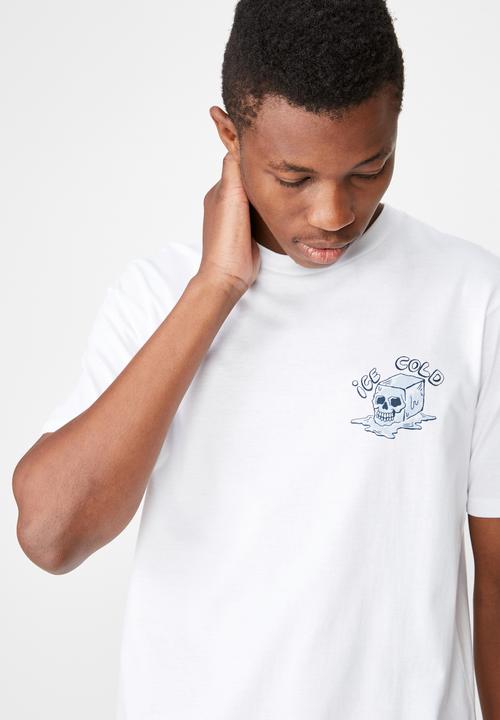 Cotton On - Ice cold tbar art T-shirt - white