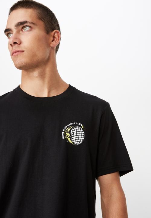 Cotton On - Night eyes tbar art T-shirt - black