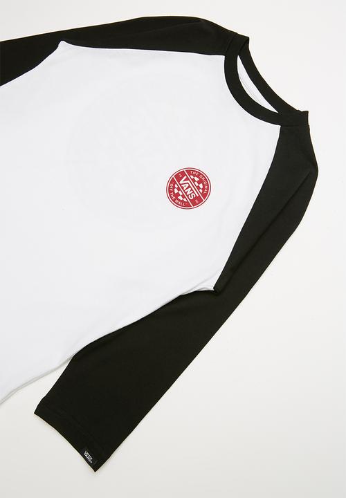 Vans - Checker co. raglan top - white & black