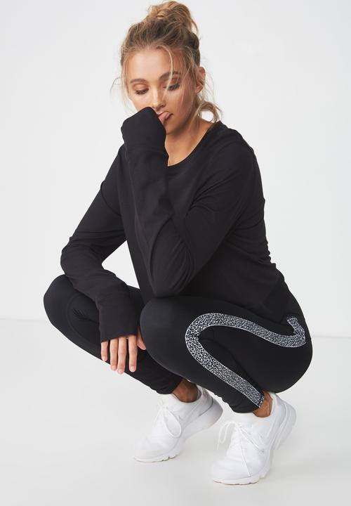 Cotton On - Cross back long sleeve top  - black