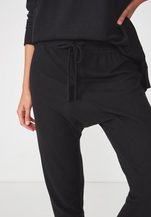 Cotton On - Supersoft drop crotch pant  - black