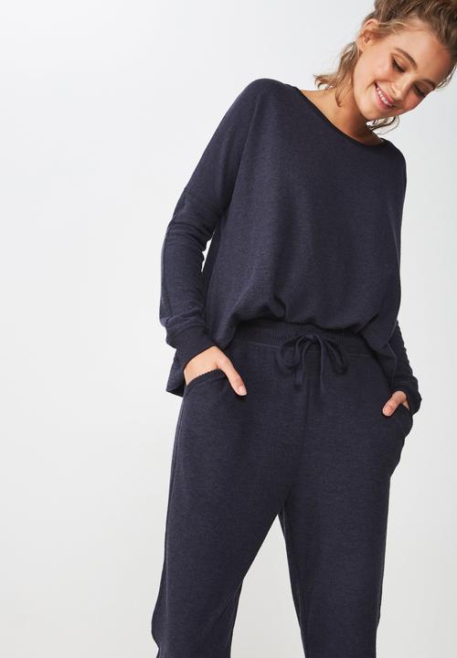 Cotton On - Supersoft slim fit pant  - navy 