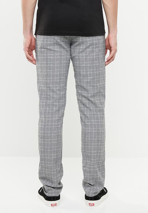 Superbalist - Slim fit check chino - black & grey