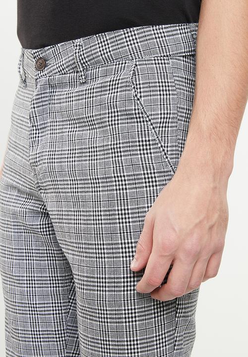 Superbalist - Slim fit check chino - black & grey