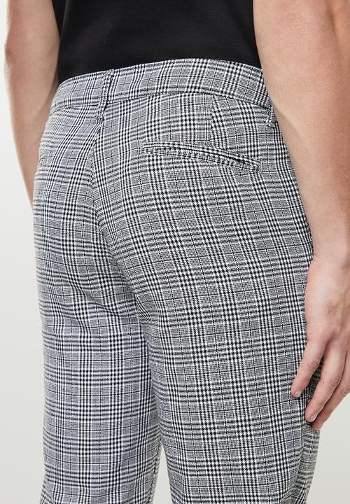 Superbalist - Slim fit check chino - black & grey