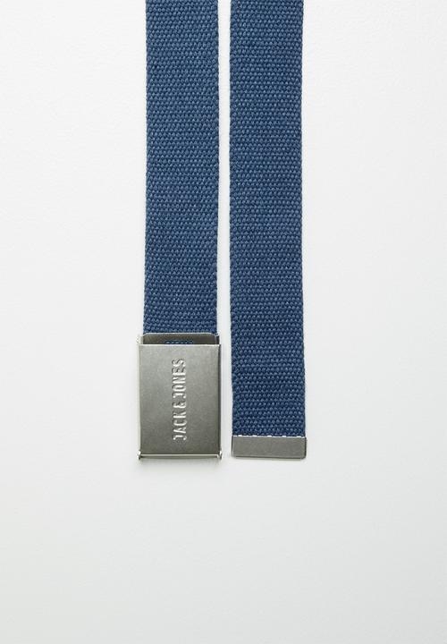 Jack & Jones - Solid woven belt - ensign blue