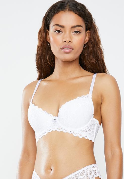 SISSY BOY - Allover lace  push up bra - white