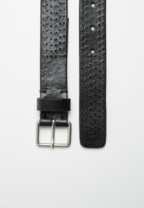 Jack & Jones - Jacsontra leather belt - black
