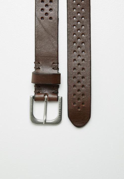 Jack & Jones - Sontra leather belt - black coffee