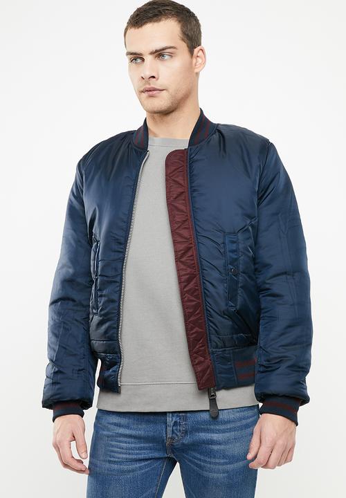 Alpha Industries - Ma-1 varsity reversable jacket - navy & burgundy