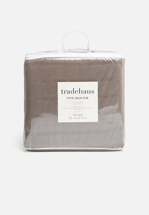 Hertex Haus - Mink faux fur throw - mauve