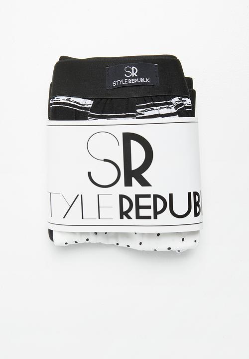 STYLE REPUBLIC - Fashion boxer briefs - black & white