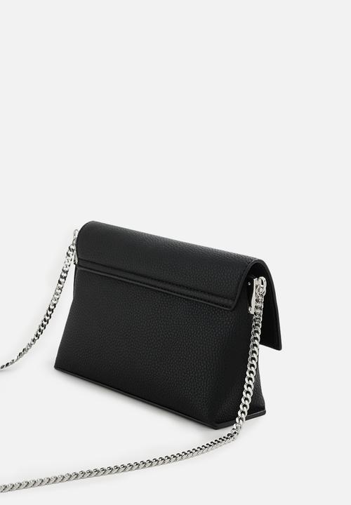 MANGO - Pebbled chain bag - black
