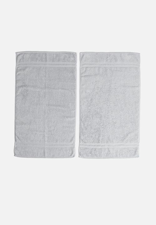 Club Classique - Grace hand towel set of 2 - grey eggshell