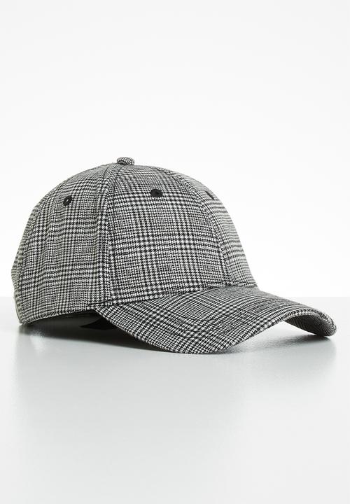 Jack & Jones - Pinstripe baseball cap -white & black 