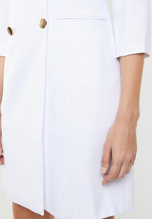 STYLE REPUBLIC - Double breasted blazer dress - white