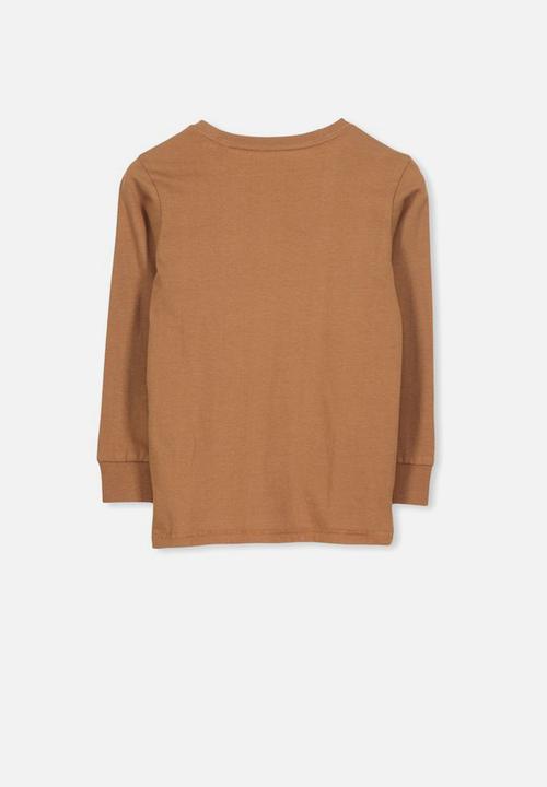 Cotton On - Tom long sleeve tee - brown