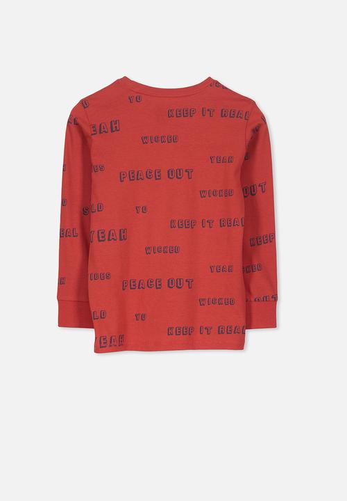 Cotton On - Tom long sleeve tee - red
