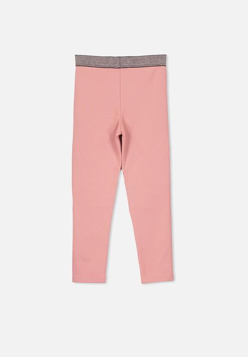 Cotton On - Delevigne pant - pink & silver